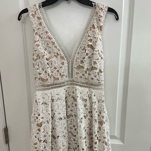 White bridal shower lace dress